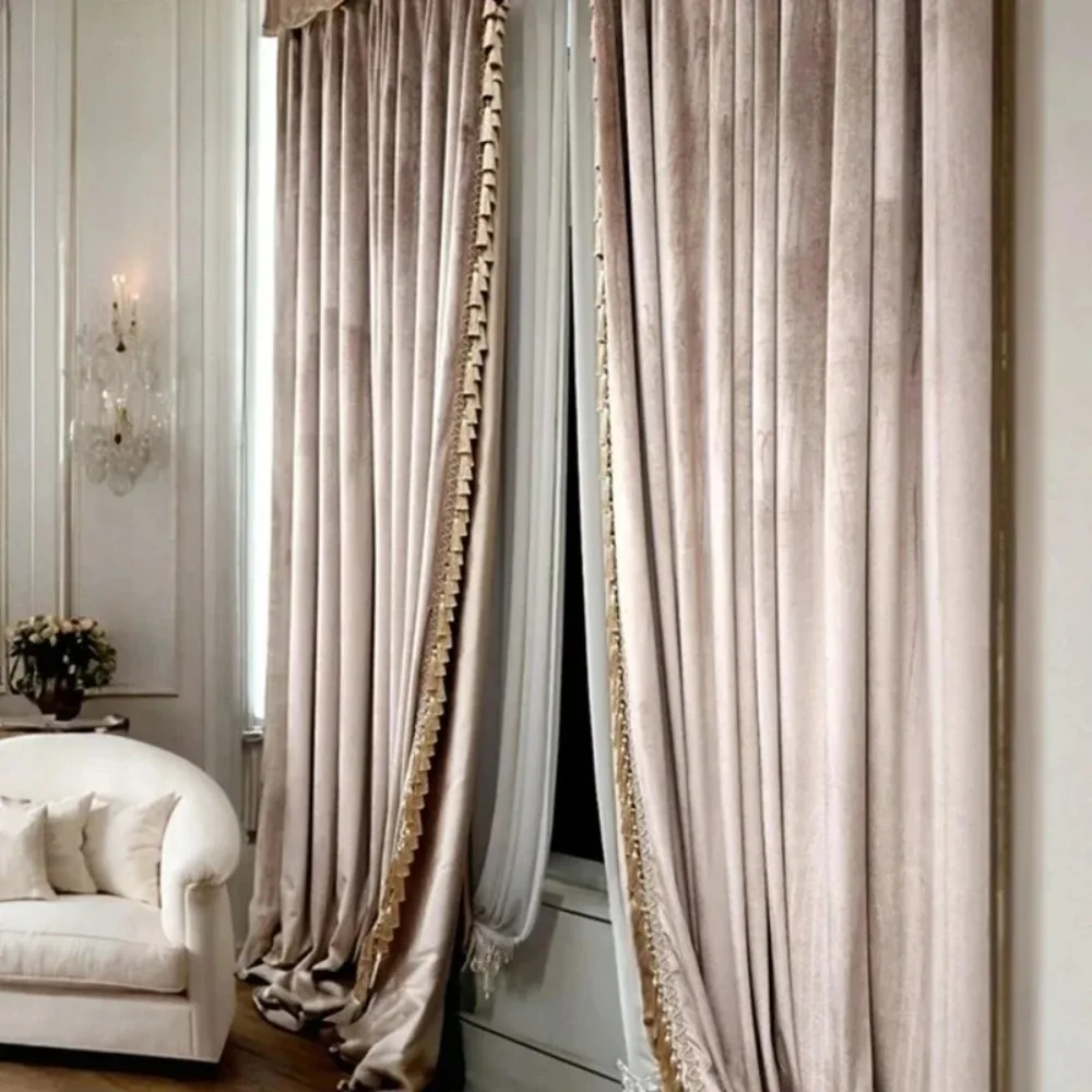 Curtains European Blackout Solid Color Milk Tea Color French Luxury High-end Velvet Custom Size Curtains For Living Room Bedroom
Curtains European Blackout Solid Color Milk Tea Color French Luxury High-end Velvet Custom Size Curtains For Living Room Bedroom