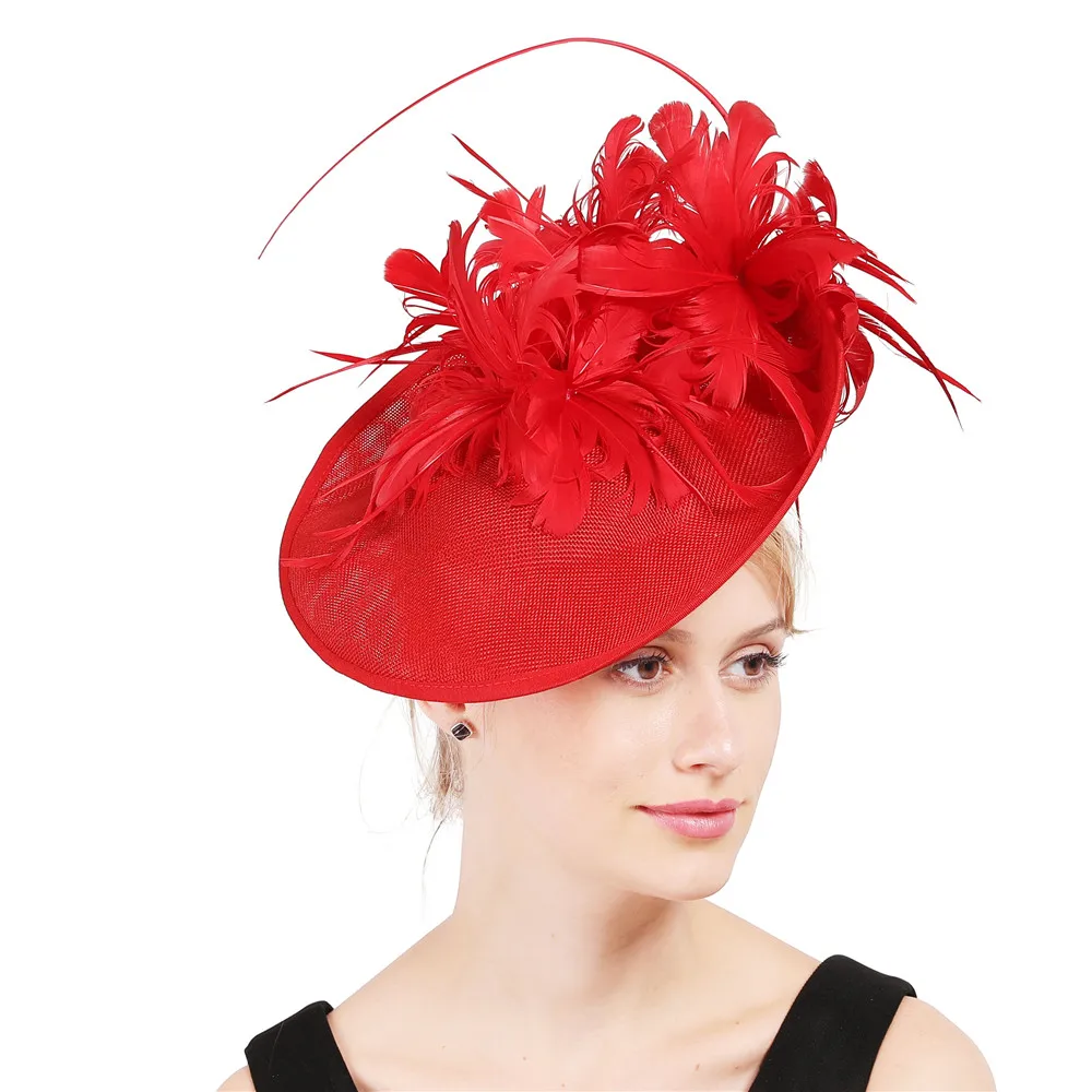 Top Grade Women Big Flower Fascinator Hat Feathers Top Hat Wedding Royal Ascot Horse Racing Kentucky Derby Accessories
Top Grade Women Big Flower Fascinator Hat Feathers Top Hat Wedding Royal Ascot Horse Racing Kentucky Derby Accessories