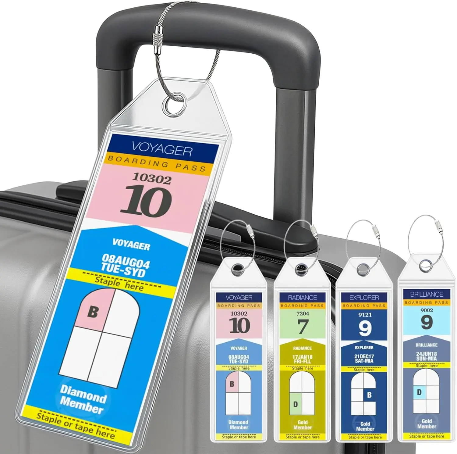 Waterproof Cruise Luggage Tag Holders (4 Pack) - Fits All Royal Caribbean Ships, Stainless Steel Rings, Durable Travel ID Tags for 2026-2027 Cruises
Waterproof Cruise Luggage Tag Holders (4 Pack) - Fits All Royal Caribbean Ships, Stainless Steel Rings, Durable Travel ID Tags for 2026-2027 Cruises
