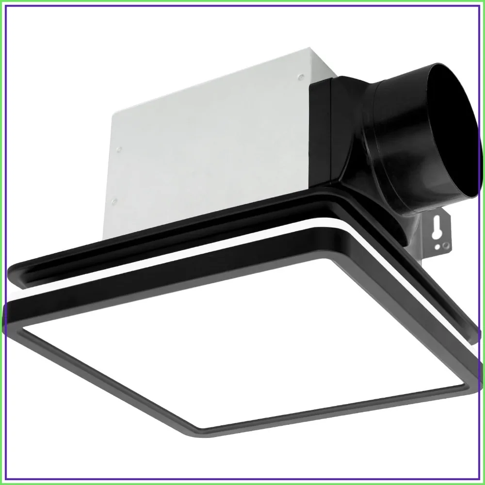 80CFM 2.0 Sones Bathroom Exhaust Fan with Dimmable LED Light & Nightlight, 3CCT, Square, Black
80CFM 2.0 Sones Bathroom Exhaust Fan with Dimmable LED Light & Nightlight, 3CCT, Square, Black