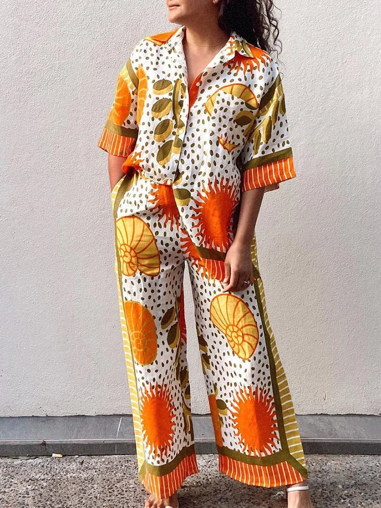 Deioao Women Print Shirt And Trousers Set Female Summer Straight Two Piece Suit Elegant Lady Holiday Matching Sets 2025 Outfits
Deioao Women Print Shirt And Trousers Set Female Summer Straight Two Piece Suit Elegant Lady Holiday Matching Sets 2025 Outfits