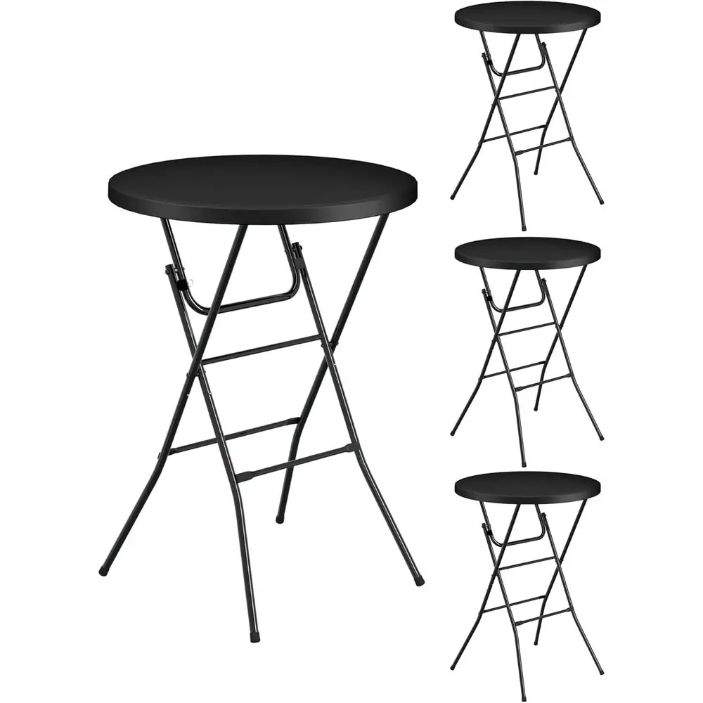 Portable 32 Bar Height Plastic Tables with Metal Legs, Locking Feature, Ideal for Parties and Commercial Events, 4-Pack, Black
Portable 32 Bar Height Plastic Tables with Metal Legs, Locking Feature, Ideal for Parties and Commercial Events, 4-Pack, Black