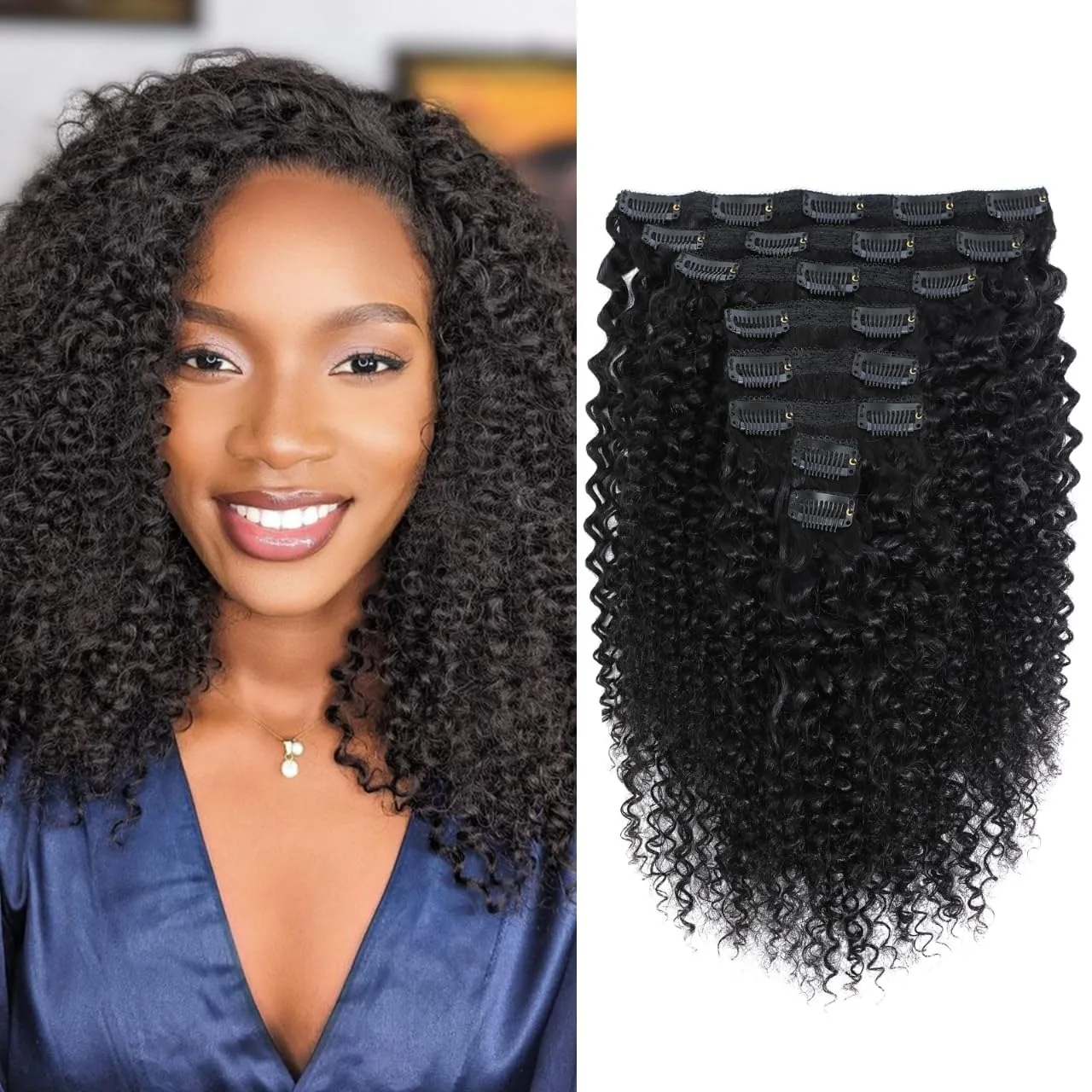 Kinky Curly Clip ins Human Hair 3C 4A Curly Clip in Extensions for Black Women 8 Pcs 20 Clips 120g/Set 10A Brazilian Human Hair
Kinky Curly Clip ins Human Hair 3C 4A Curly Clip in Extensions for Black Women 8 Pcs 20 Clips 120g/Set 10A Brazilian Human Hair