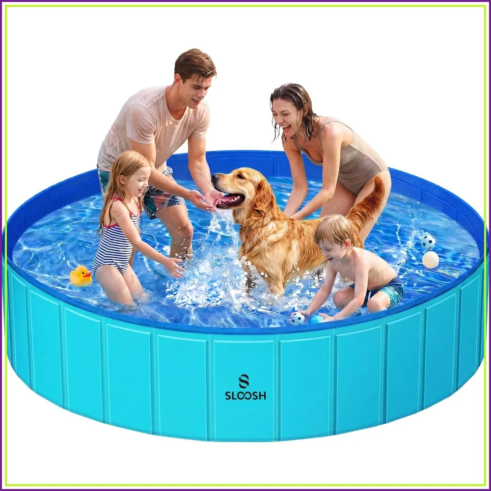 Foldable Dog Kiddie Pool - Portable Hard Plastic Swimming Pool, Anti-Slip Collapsible Pet Bath Tub for Indoor Outdoor Use (Blue, 71" x 12")
Foldable Dog Kiddie Pool - Portable Hard Plastic Swimming Pool, Anti-Slip Collapsible Pet Bath Tub for Indoor Outdoor Use (Blue, 71" x 12")