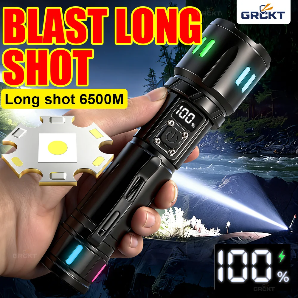 White Laser Flashlight Telescopic Zoom Torch High Power Lamp Rechargeable Camping Emergency Flashlight Super Bright Fishing Lamp
White Laser Flashlight Telescopic Zoom Torch High Power Lamp Rechargeable Camping Emergency Flashlight Super Bright Fishing Lamp
