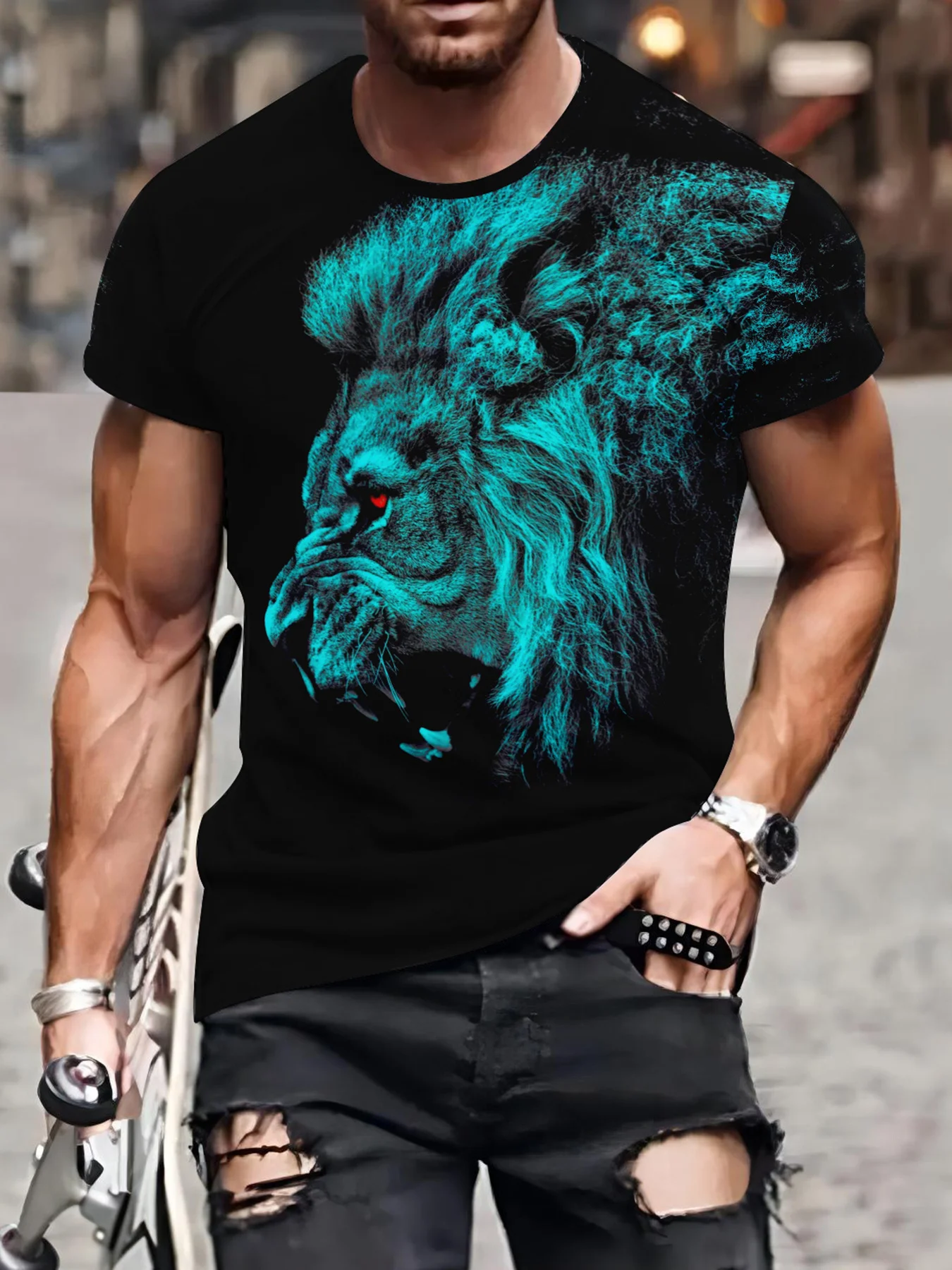 Vintage T-Shirts For Men 3D Lion Printed Short Sleeve Tops Summer Fashion Animal T Shirts Loose Oversized Tee Shirt Men Clothing
Vintage T-Shirts For Men 3D Lion Printed Short Sleeve Tops Summer Fashion Animal T Shirts Loose Oversized Tee Shirt Men Clothing