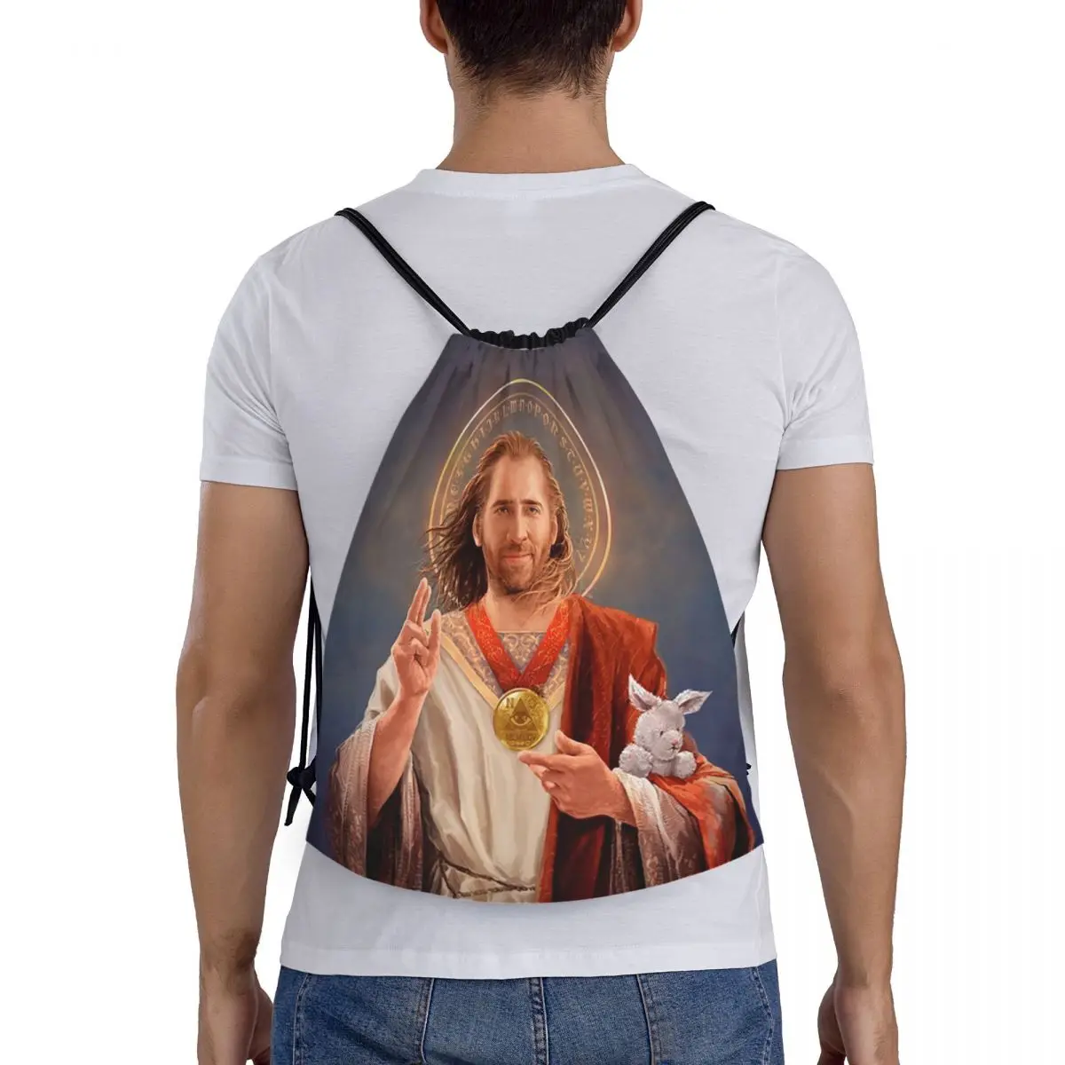 Nicolas Cage, Saint Nicolas Of Cage Backpacks Multi-function Drawstring Bags Sports Bag Book Bags for Travel Students
Nicolas Cage, Saint Nicolas Of Cage Backpacks Multi-function Drawstring Bags Sports Bag Book Bags for Travel Students