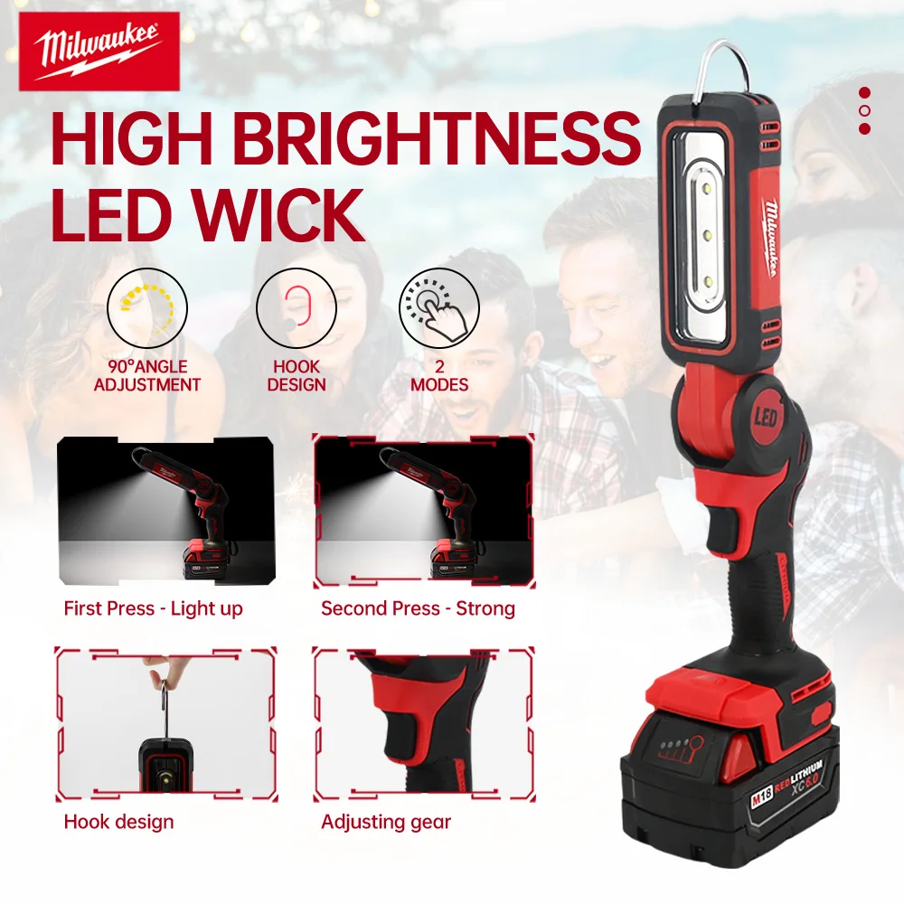 Milwaukee 90° Folding Light Super Bright Jobsite Light Camping Light Portable Handheld Outdoor Work Light 18V Lithium Battery
Milwaukee 90° Folding Light Super Bright Jobsite Light Camping Light Portable Handheld Outdoor Work Light 18V Lithium Battery