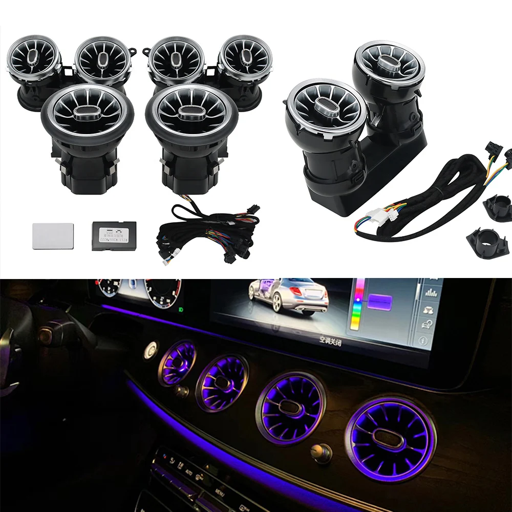 8pcsCar Turbo Shape Nozzle LED Air Conditioning Vents 64 Colors Ambient Light Refit For Mercedes-Benz E-Klass AMG W213 2016-2022
8pcsCar Turbo Shape Nozzle LED Air Conditioning Vents 64 Colors Ambient Light Refit For Mercedes-Benz E-Klass AMG W213 2016-2022