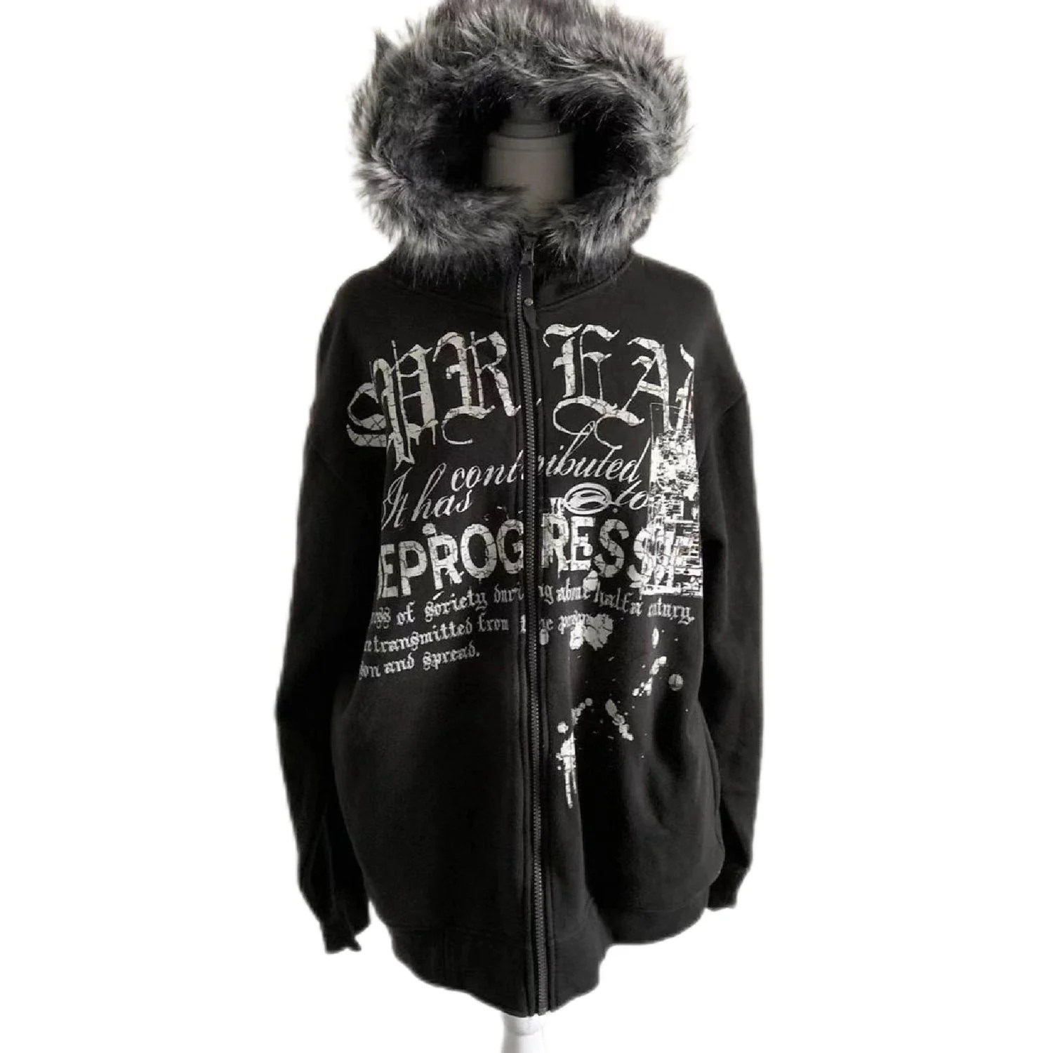 Y2k Autumn and Winter Plus Velvet Black Fur Collar Hooded Sweatshirt American Retro Letter Zipper New Cardigan Jacket Clothes
Y2k Autumn and Winter Plus Velvet Black Fur Collar Hooded Sweatshirt American Retro Letter Zipper New Cardigan Jacket Clothes