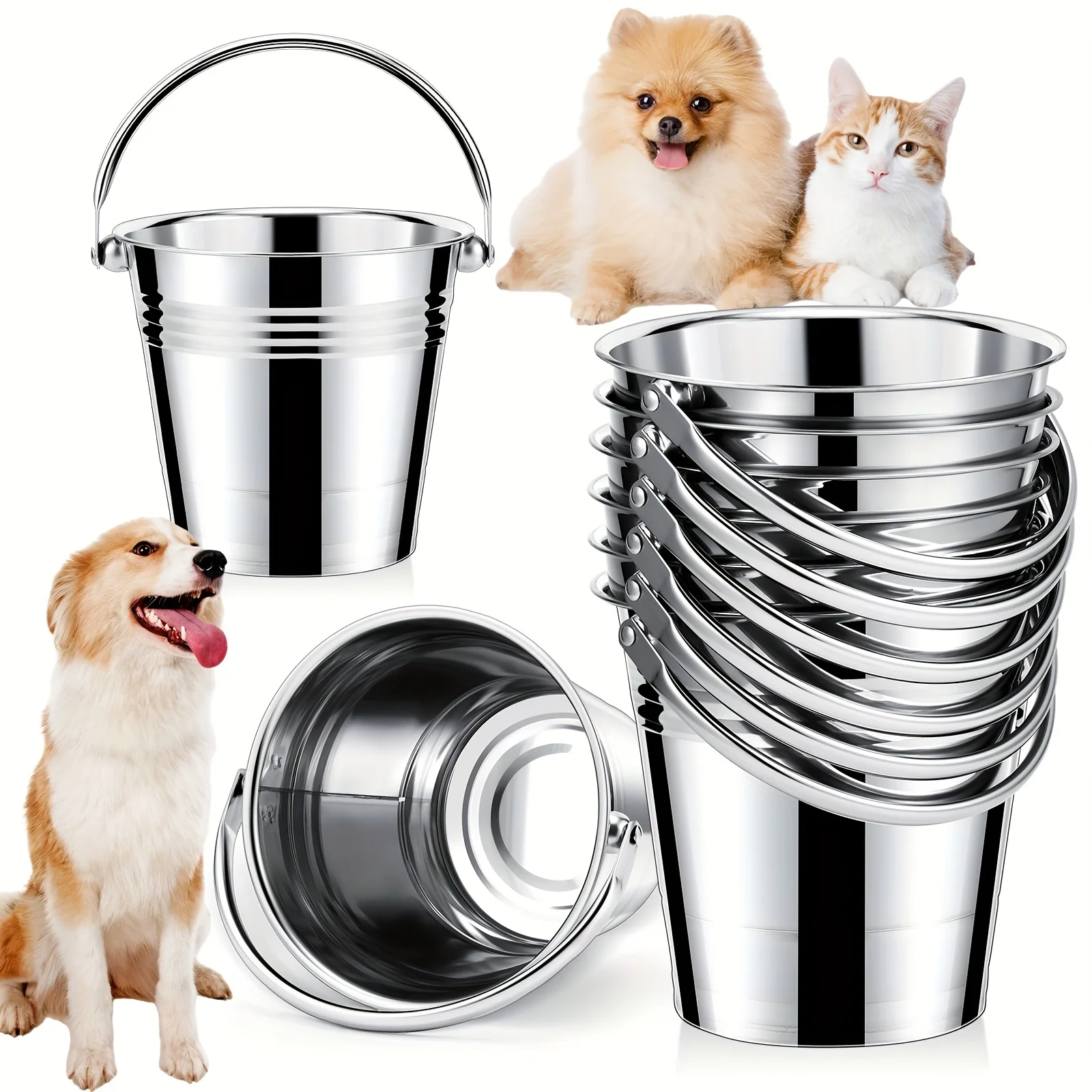 6pcs Dog Water Bucket, Heavy Duty Bucket, Water Pails For Dogs Pets, For Kennels Farms Fences Cages (2.1 Quart)
6pcs Dog Water Bucket, Heavy Duty Bucket, Water Pails For Dogs Pets, For Kennels Farms Fences Cages (2.1 Quart)