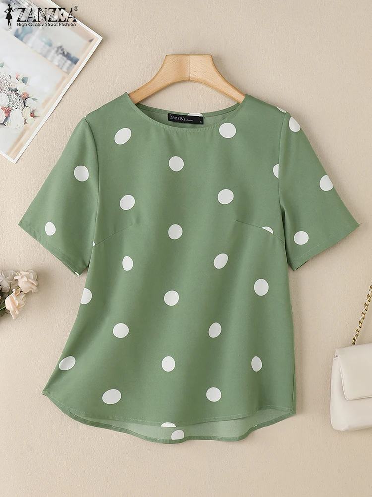 ZANZEA Half Sleeve Simple T-shirts 2025 Summer Polka Dots Women Casual Blusas Mujer O Neck Everyday Wear Ladies Blouses
ZANZEA Half Sleeve Simple T-shirts 2025 Summer Polka Dots Women Casual Blusas Mujer O Neck Everyday Wear Ladies Blouses