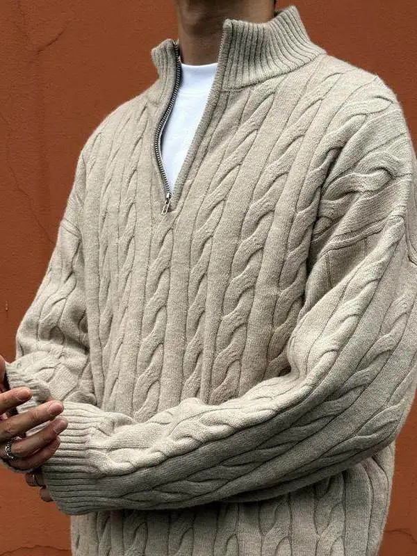 Мужской свитер в американском ретро-стиле, осенне-зимний, с воротником-стойкой, на молнии, вязаный, свободного кроя, теплый, повседневная верхняя одежда
Мужской свитер в американском ретро-стиле, осенне-зимний, с воротником-стойкой, на молнии, вязаный, свободного кроя, теплый, повседневная верхняя одежда