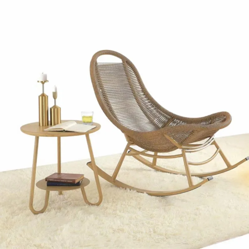 Balcony rocking chair Outdoor European leisure rocking chair Household open-air small coffee table Outdoor rattan
Balcony rocking chair Outdoor European leisure rocking chair Household open-air small coffee table Outdoor rattan