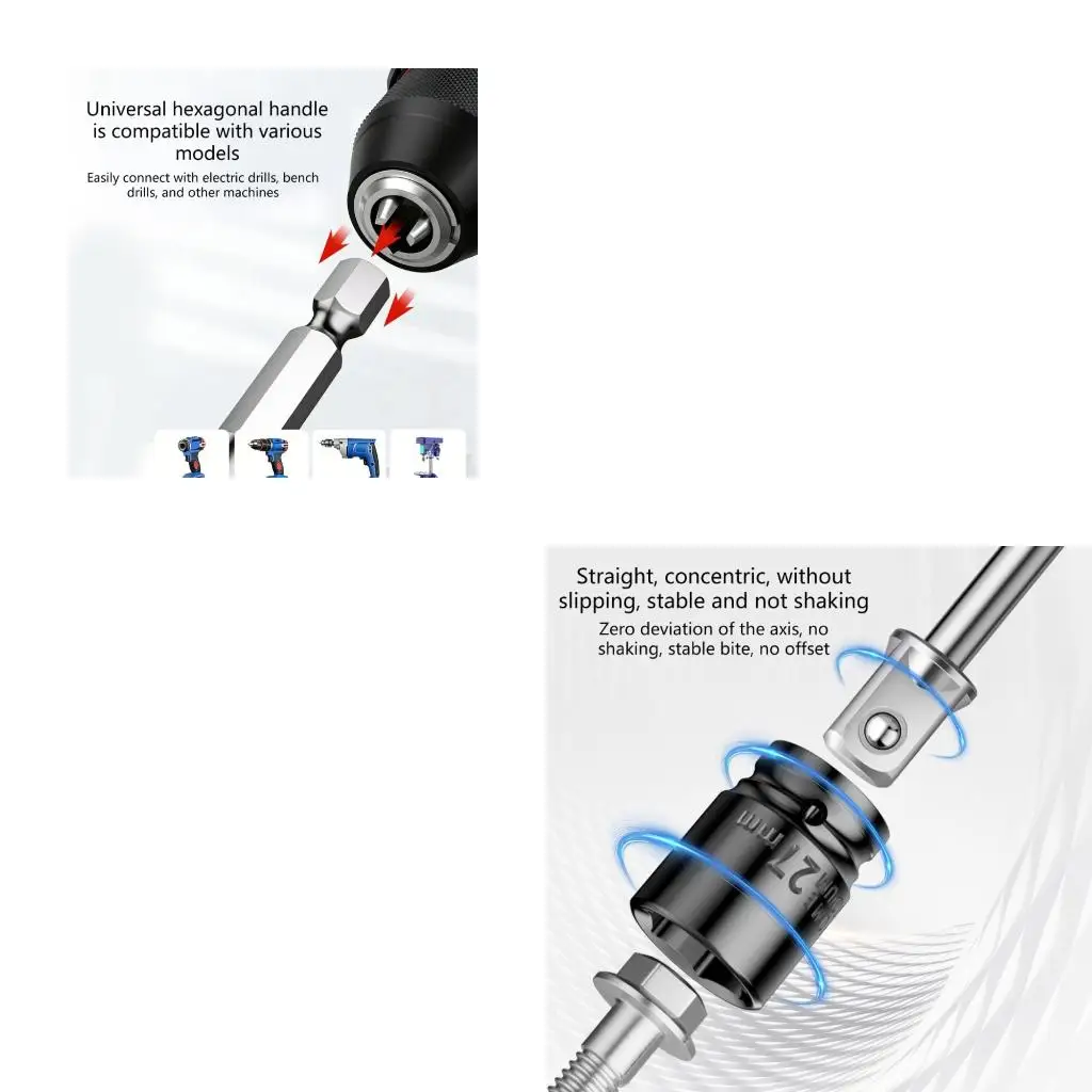 Hexagonal Shank Square Drive Socket Adapter Set In 1/4 3/8 1/2 for Multiple Power Tool
Hexagonal Shank Square Drive Socket Adapter Set In 1/4 3/8 1/2 for Multiple Power Tool