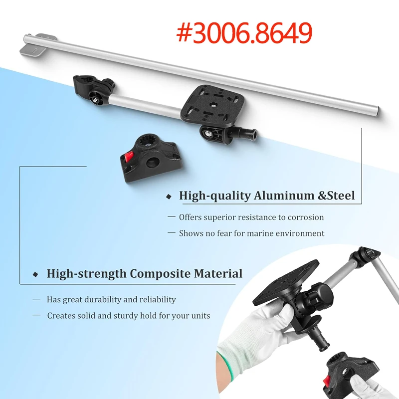 3006.8649 Boat Quick-Release Rod Fish Finder Mount Holder for Most Boat & Kayak, Fit for Garmin Lowrance Humminbird, etc
3006.8649 Boat Quick-Release Rod Fish Finder Mount Holder for Most Boat & Kayak, Fit for Garmin Lowrance Humminbird, etc