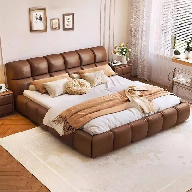 Luxury Brown Double Bed Decoration Couples Items Metal Floating Double Bed Storage Style Cama Matrimonial Furniture For Home
Luxury Brown Double Bed Decoration Couples Items Metal Floating Double Bed Storage Style Cama Matrimonial Furniture For Home