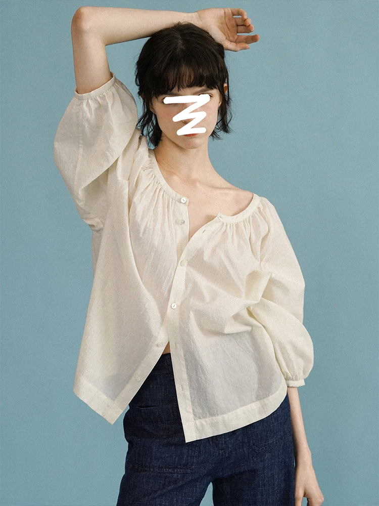 White Cotton Linen Sun Protection Shirt Women Summer Thin Design Intimate round Neck Lantern Sleeve Shirt Trendy Top
White Cotton Linen Sun Protection Shirt Women Summer Thin Design Intimate round Neck Lantern Sleeve Shirt Trendy Top