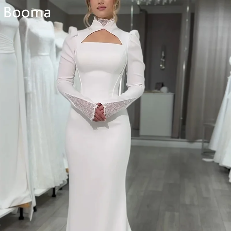 Booma Mermaid Simple High-Neck Wedding Dresses Long Pleat Lace Simple Elegant Brides Gown Custom Made 2025
Booma Mermaid Simple High-Neck Wedding Dresses Long Pleat Lace Simple Elegant Brides Gown Custom Made 2025