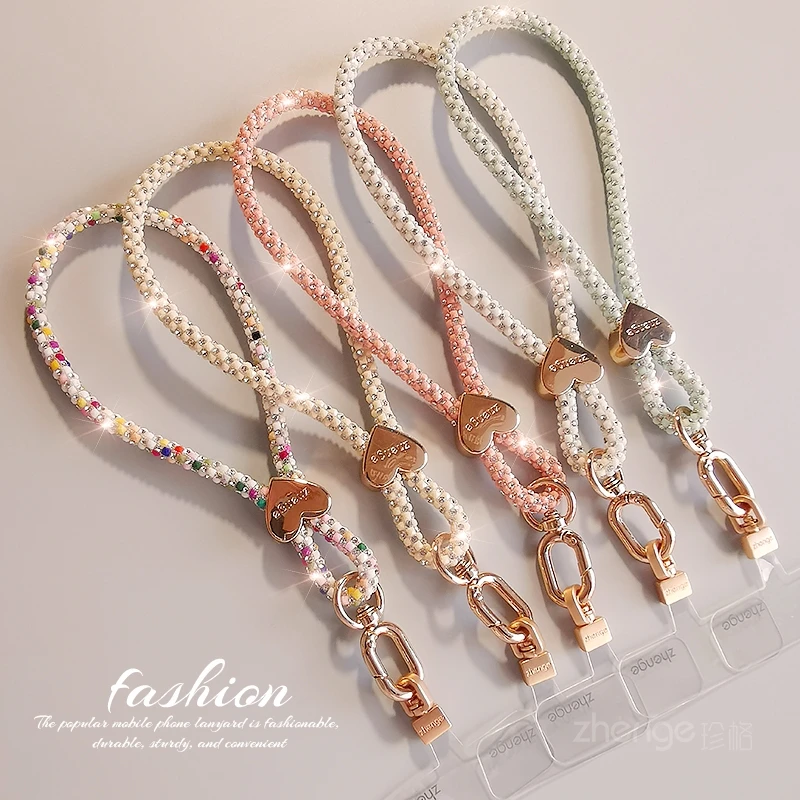 Bling Full Rhinestone Heart Phone Lanyard Portable Anti-lost Chain
Bling Full Rhinestone Heart Phone Lanyard Portable Anti-lost Chain