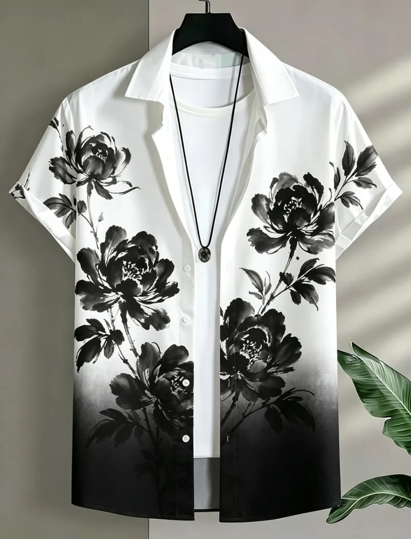 Oriental Aesthetic Gradient Floral Print shirt, men's Casual shirt, For Daily wear, Summer parties, And Fresh Vacation Style
Oriental Aesthetic Gradient Floral Print shirt, men's Casual shirt, For Daily wear, Summer parties, And Fresh Vacation Style