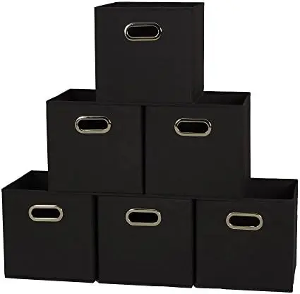 Складные контейнеры для хранения, набор из 6 штук – черные штабелируемые тканевые корзины с прочными боковыми стенками и передней ручкой
Складные контейнеры для хранения, набор из 6 штук – черные штабелируемые тканевые корзины с прочными боковыми стенками и передней ручкой