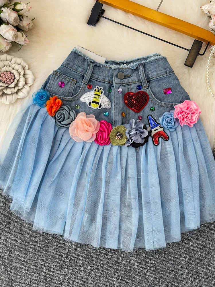 Colorful 3D Flower Skirt Shorts Diamond Sequin Short Skirt Fashion Streetwear Denim Shorts Y2K Vetement Femme Pantalones Cortos
Colorful 3D Flower Skirt Shorts Diamond Sequin Short Skirt Fashion Streetwear Denim Shorts Y2K Vetement Femme Pantalones Cortos