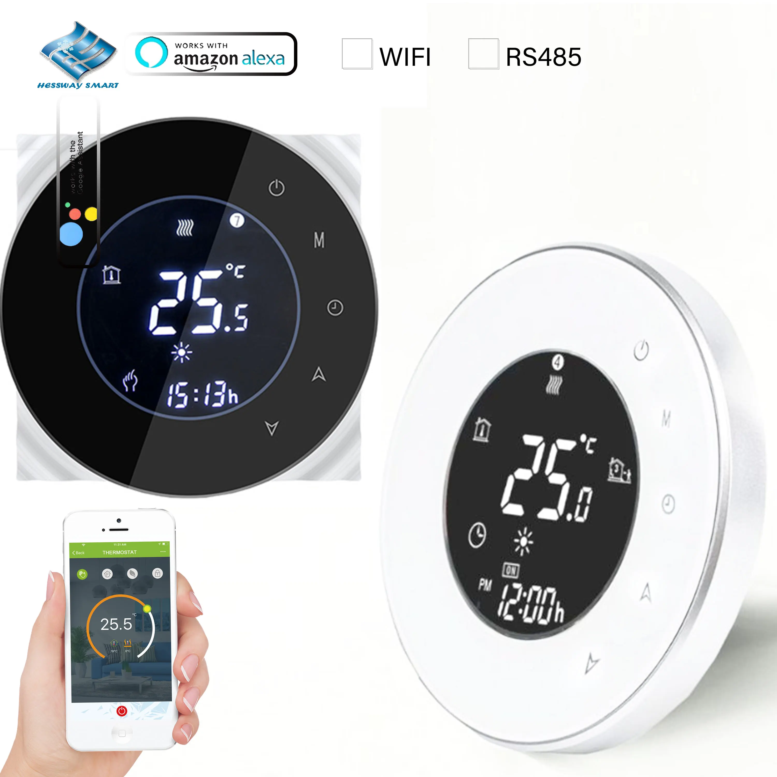 EU Water/Electric Underfloor Heating Thermostat WIFI for Dual Sensor By RS485 Works with Alexa Google Home Yandex
EU Water/Electric Underfloor Heating Thermostat WIFI for Dual Sensor By RS485 Works with Alexa Google Home Yandex