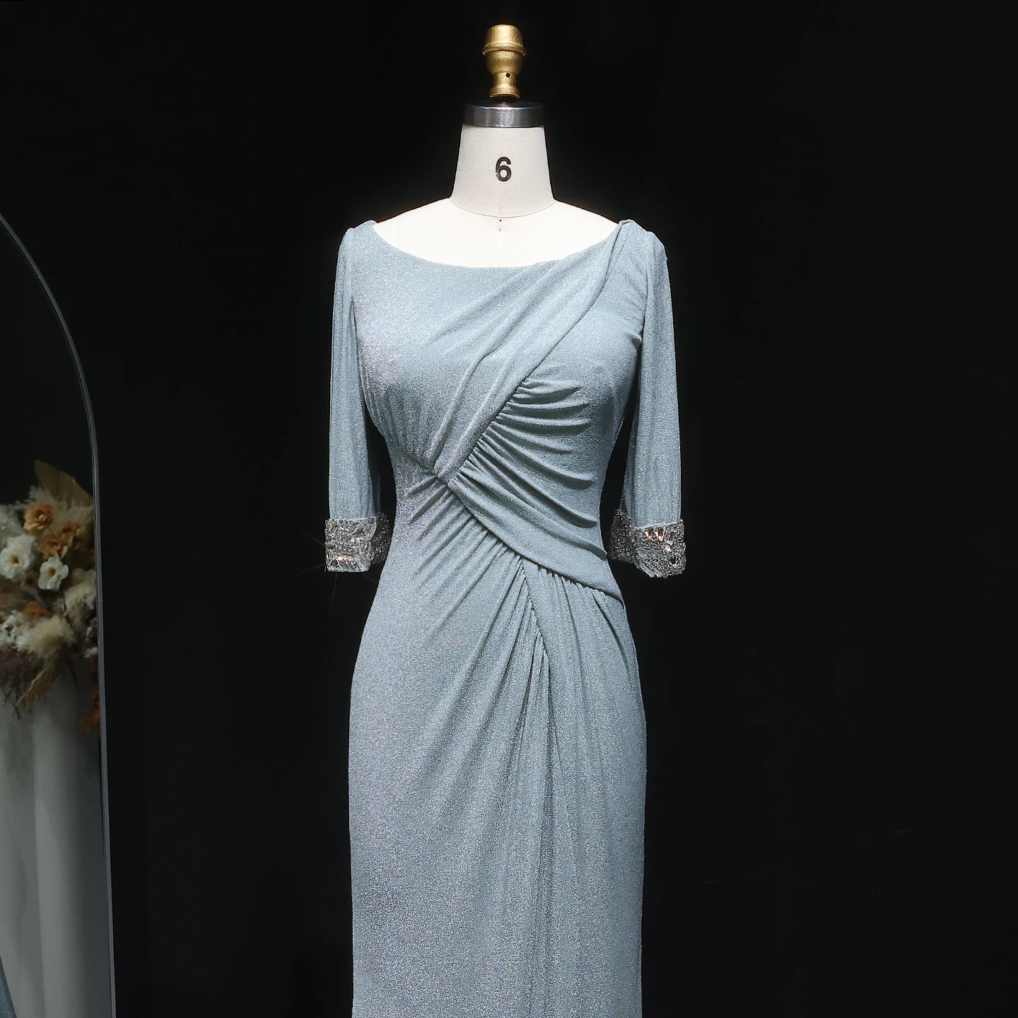 Sharon Said Elegant Sage green Mermaid Evening Dress with Sequined Pleated for Women Wedding Prom Gown Arabic SF244 Customized
Sharon Said Elegant Sage green Mermaid Evening Dress with Sequined Pleated for Women Wedding Prom Gown Arabic SF244 Customized