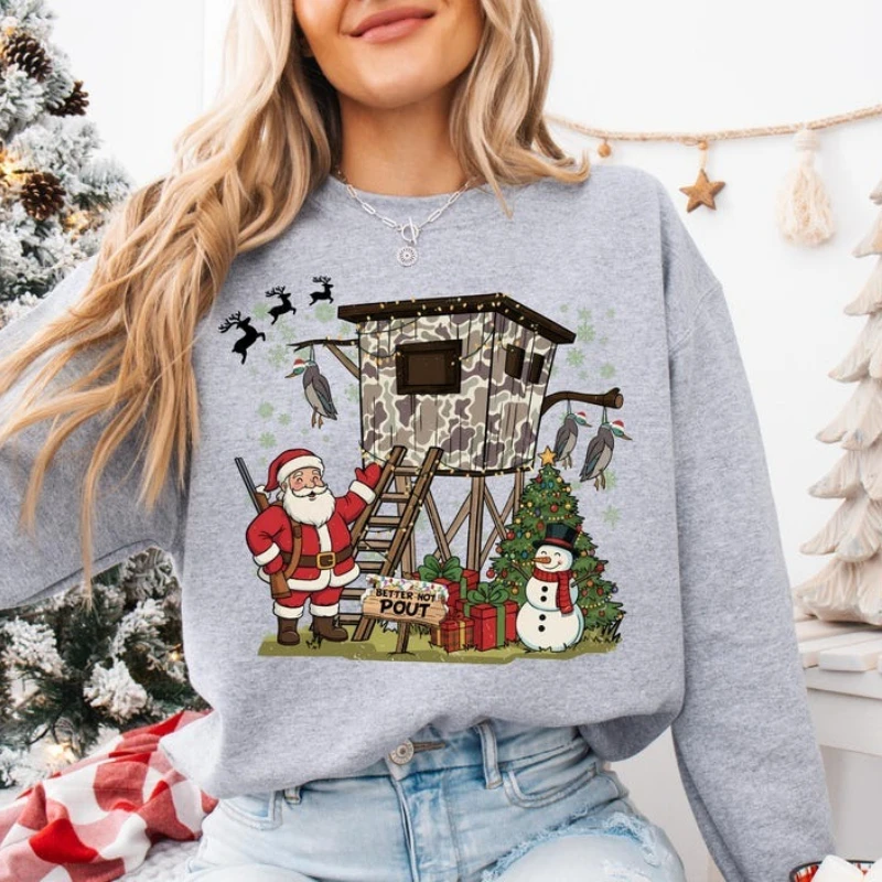 Camouflage Santa Hunter Christmas Sweatshirt Crew Neck Casual Fashion Soft Comfortable Outdoors Autumn and Winter Thermal Hoodie
Camouflage Santa Hunter Christmas Sweatshirt Crew Neck Casual Fashion Soft Comfortable Outdoors Autumn and Winter Thermal Hoodie