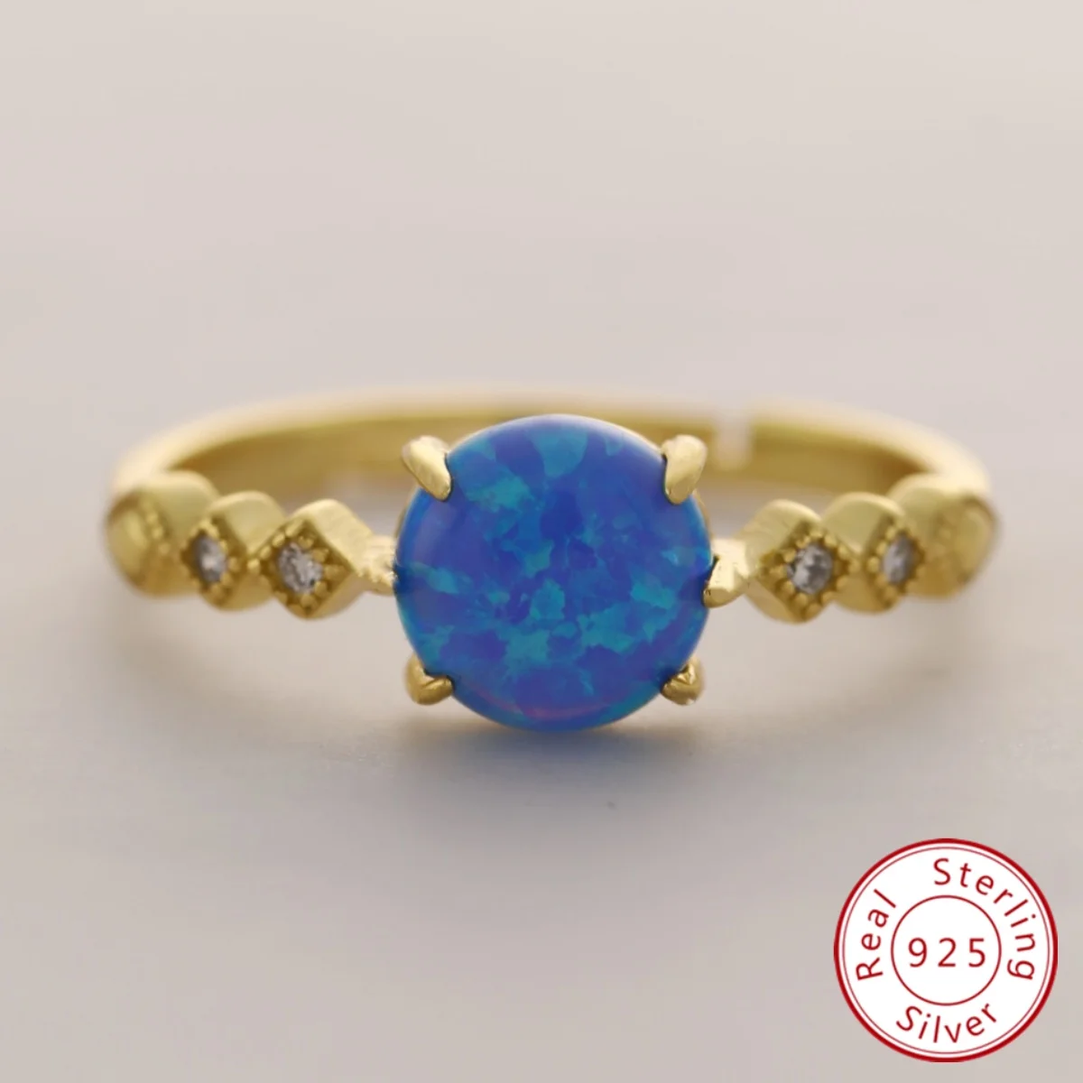 Really S925 Sterling Silver 18k Gold Plating Blue Natural Opal Open Ring For Women Daily Wear Fine Jewelry
Really S925 Sterling Silver 18k Gold Plating Blue Natural Opal Open Ring For Women Daily Wear Fine Jewelry