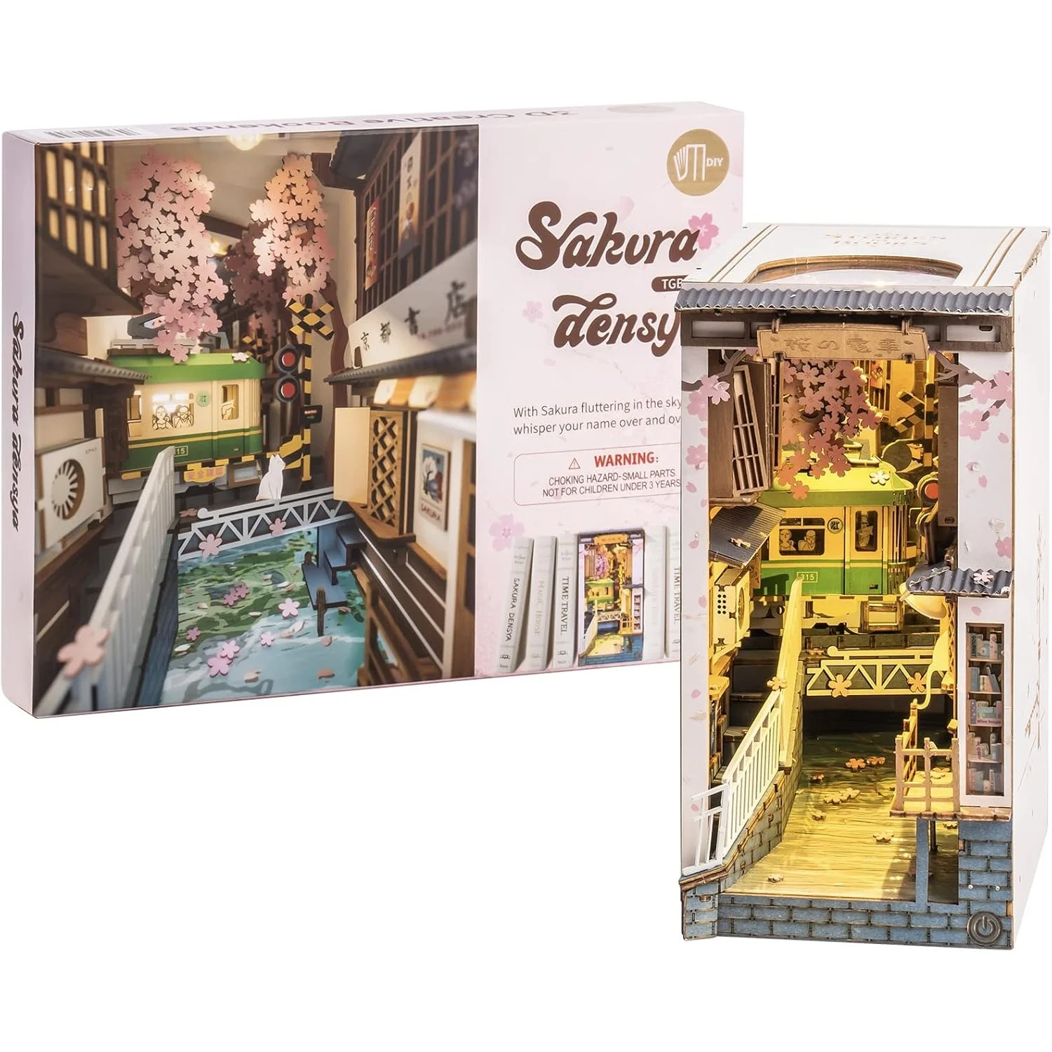 Rolife DIY Book Nook Kit Sakura Densya Wooden 3D Puzzle Dollhouse Model Building Kit DIY Bookends with LED for Bookshelf Decor
Rolife DIY Book Nook Kit Sakura Densya Wooden 3D Puzzle Dollhouse Model Building Kit DIY Bookends with LED for Bookshelf Decor