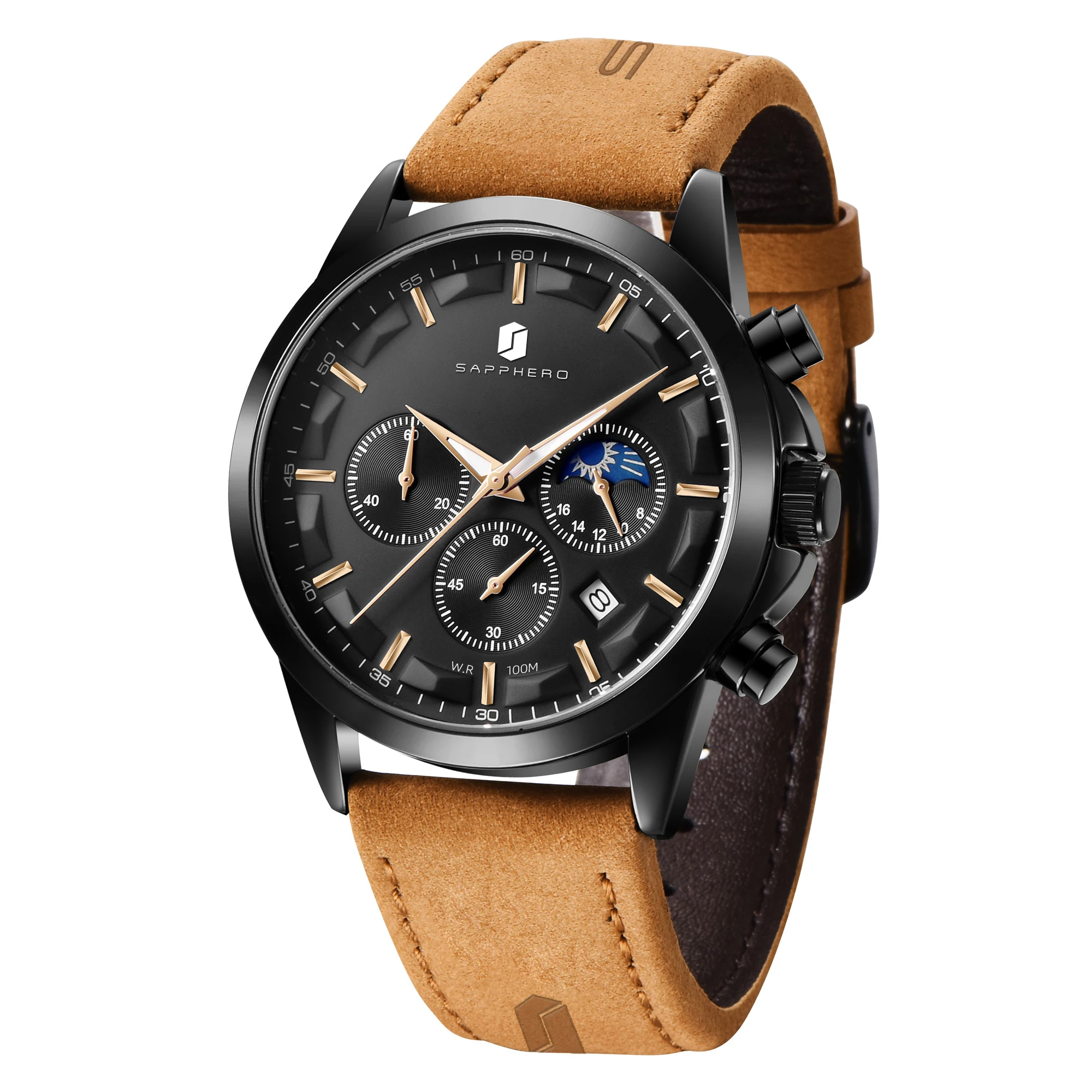 SAPPHERO Stainless steel Mens Watch Luxury Business Quartz Clock 100M Waterproof Casual Date Wristwatch for Men
SAPPHERO Stainless steel Mens Watch Luxury Business Quartz Clock 100M Waterproof Casual Date Wristwatch for Men