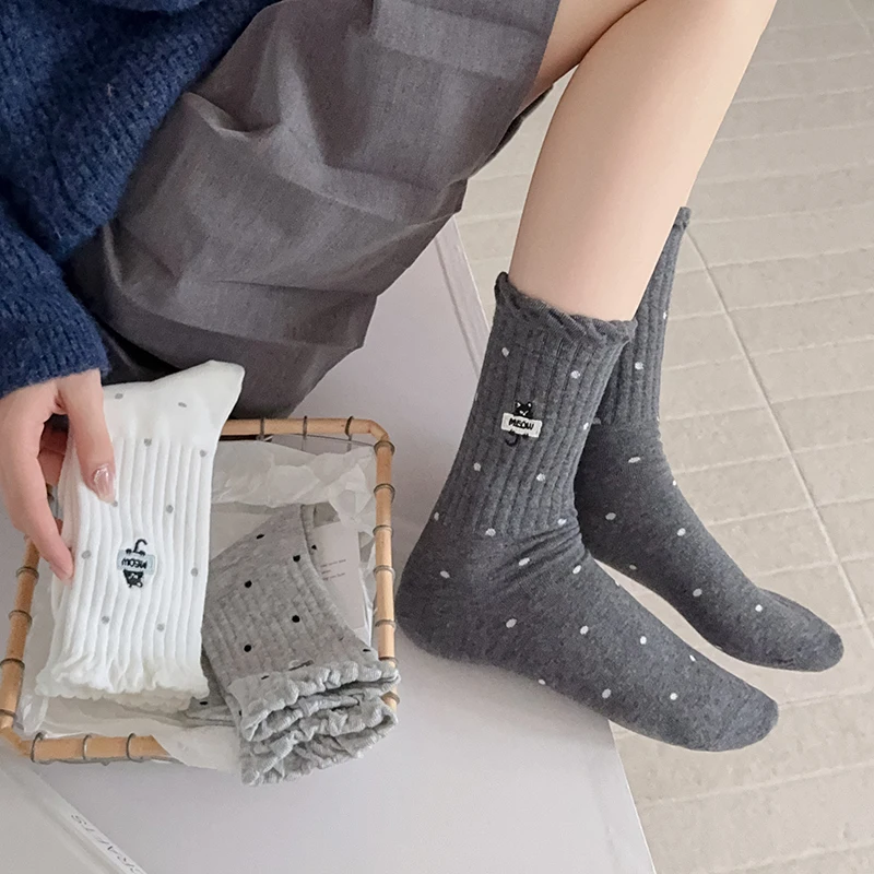 Woman Socks Kawaii New Trends Embroidery Cartoon Cute Socks For Girls Breathable Long Casual Dots Cotton Novelties Socks Comfy
Woman Socks Kawaii New Trends Embroidery Cartoon Cute Socks For Girls Breathable Long Casual Dots Cotton Novelties Socks Comfy