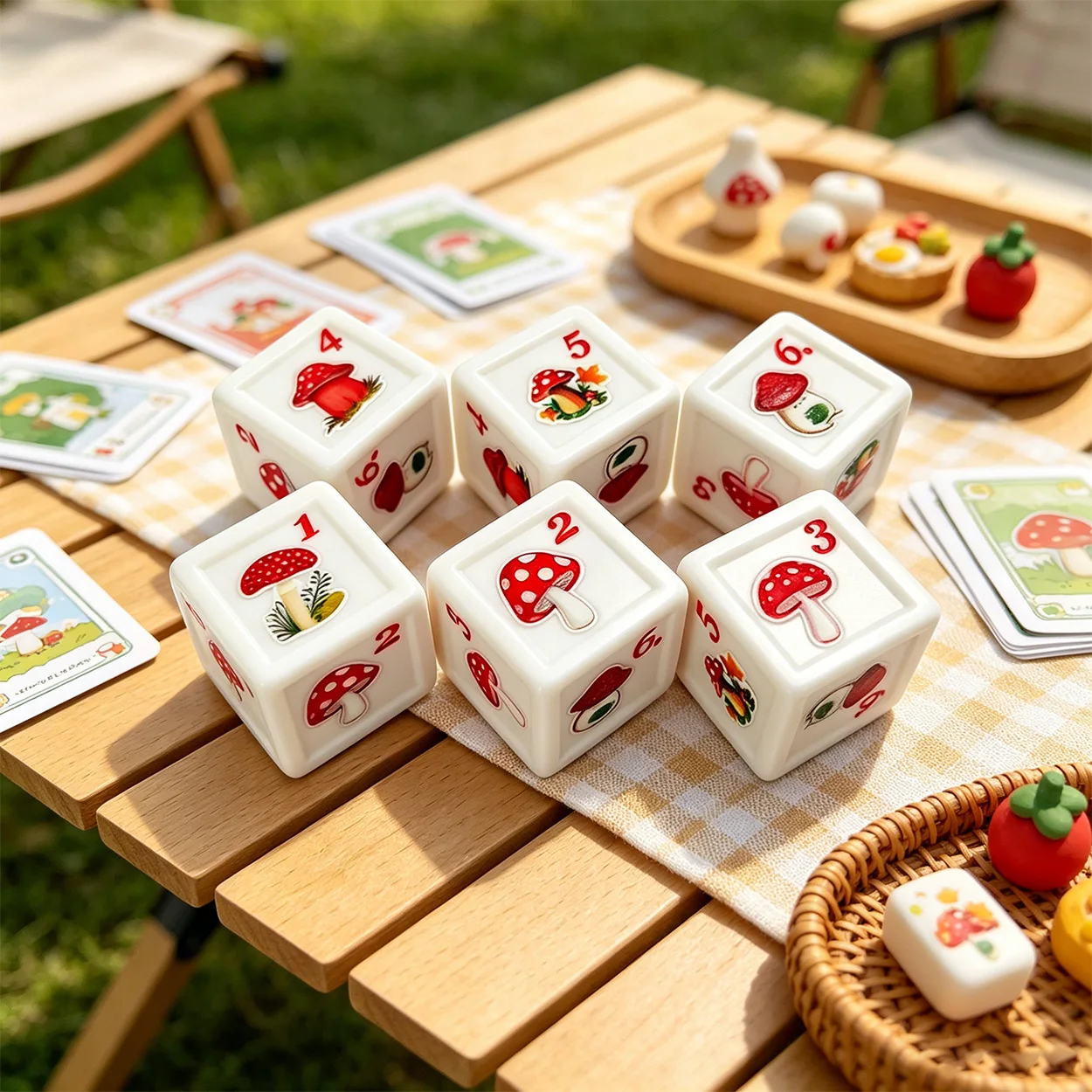 6Pcs Cute Red Spotted Mushroom Pattern Number Dice Set, Forest Style Decorative Dice for Board Game, Party Tabletop Game
6Pcs Cute Red Spotted Mushroom Pattern Number Dice Set, Forest Style Decorative Dice for Board Game, Party Tabletop Game