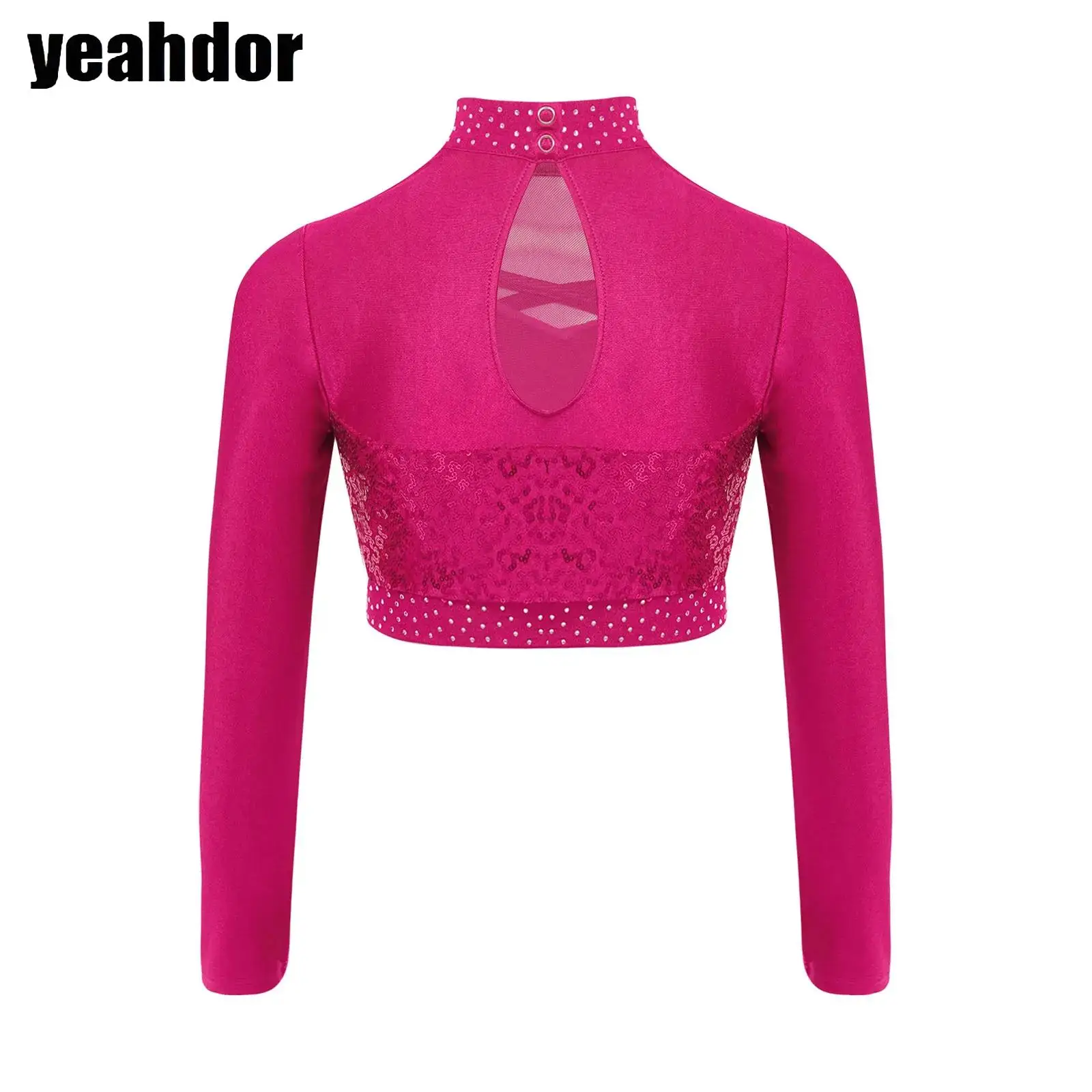 Girls Shiny Sequin Jazz Hip-hop Dance Crop Top Mock Neck Long Sleeve Sheer Mesh Rhinestones Dance Tops Athletic T-Shirts Clothes
Girls Shiny Sequin Jazz Hip-hop Dance Crop Top Mock Neck Long Sleeve Sheer Mesh Rhinestones Dance Tops Athletic T-Shirts Clothes