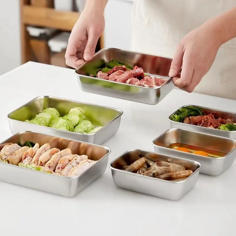 Stainless Steel Square Plate with Lid Airtight Food Box Stackable Reusable Food Storage Box Lunch Office Bento Food Box Tools
Stainless Steel Square Plate with Lid Airtight Food Box Stackable Reusable Food Storage Box Lunch Office Bento Food Box Tools