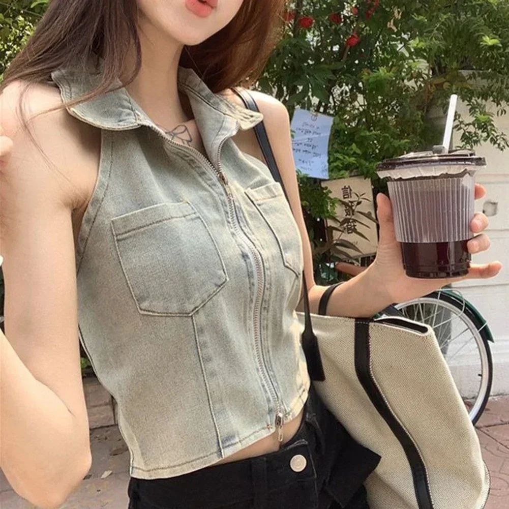 For Daily Wear Hot Girl Style Double Zipper Vest Everyday Look Daily Fashion Lapel Neckline Slightly Elastic Fabric
For Daily Wear Hot Girl Style Double Zipper Vest Everyday Look Daily Fashion Lapel Neckline Slightly Elastic Fabric