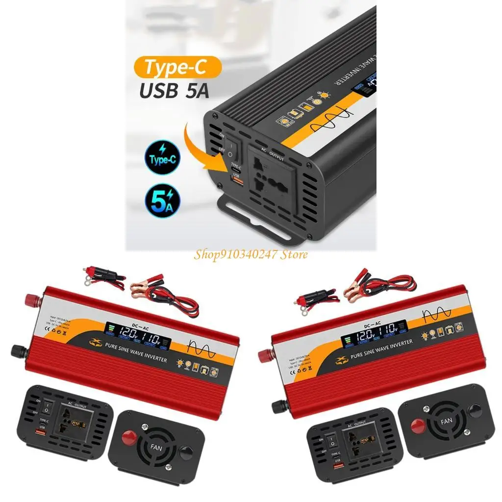 Q22A 2000W Sines Waves Inverters 12V/24V To 220V Car Power Converters With LCD Display Two USB Port For Home Appliances
Q22A 2000W Sines Waves Inverters 12V/24V To 220V Car Power Converters With LCD Display Two USB Port For Home Appliances