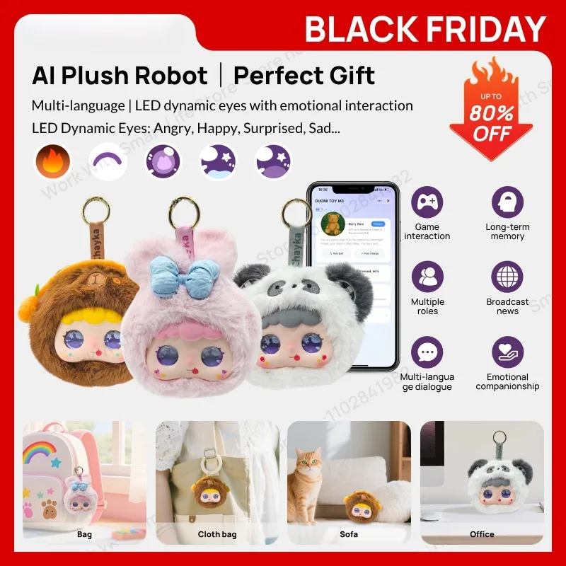 AI Interactive Plush Toy - Jopark Emotional Companion W/Smart Sensors, Soft Huggable Backpack Charm
AI Interactive Plush Toy - Jopark Emotional Companion W/Smart Sensors, Soft Huggable Backpack Charm