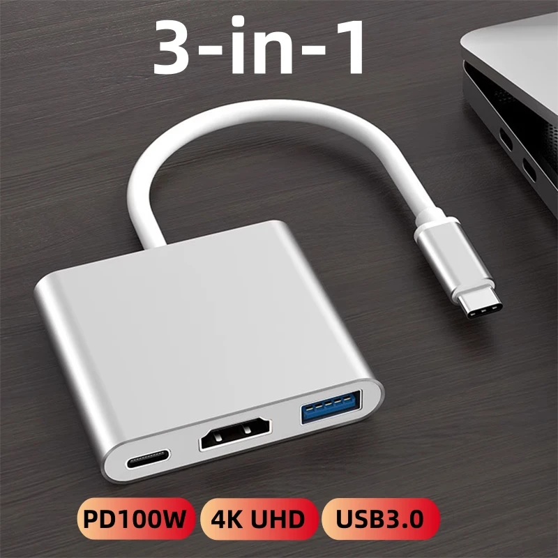Thunderbolt3 USB C Hub with 4K@30Hz HDMI-compatible USB 3.0 Port 100W PD Charging for Macbook Pro Docking Station 3-in-1 Adapter
Thunderbolt3 USB C Hub with 4K@30Hz HDMI-compatible USB 3.0 Port 100W PD Charging for Macbook Pro Docking Station 3-in-1 Adapter