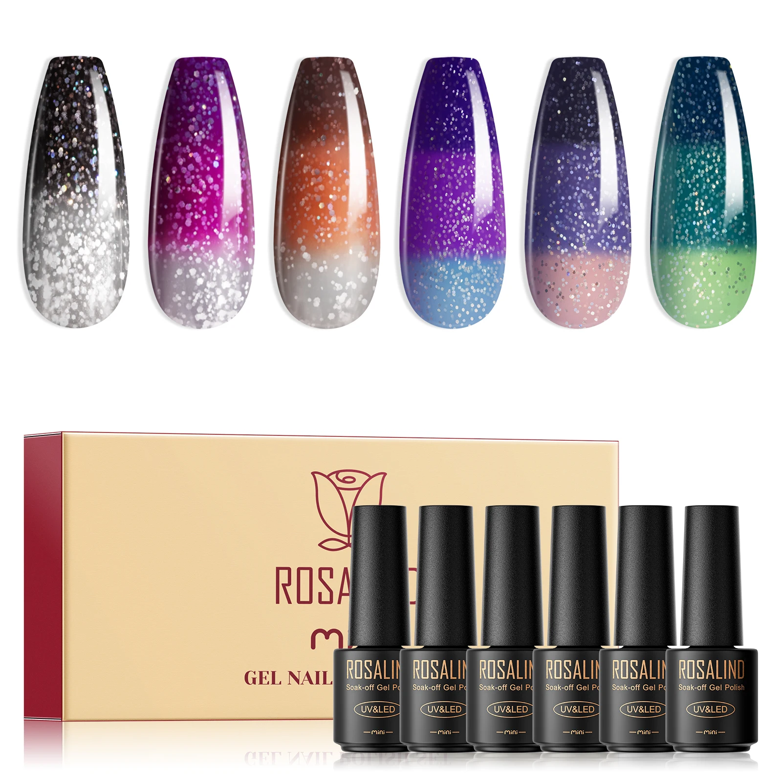 ROSALIND 6PCS Gel Nail Polish Set Semi Permanent Esmaltes Multi Colors Glitter Top Base Coat Nail Kit Gel Varnishes Manicure
ROSALIND 6PCS Gel Nail Polish Set Semi Permanent Esmaltes Multi Colors Glitter Top Base Coat Nail Kit Gel Varnishes Manicure
