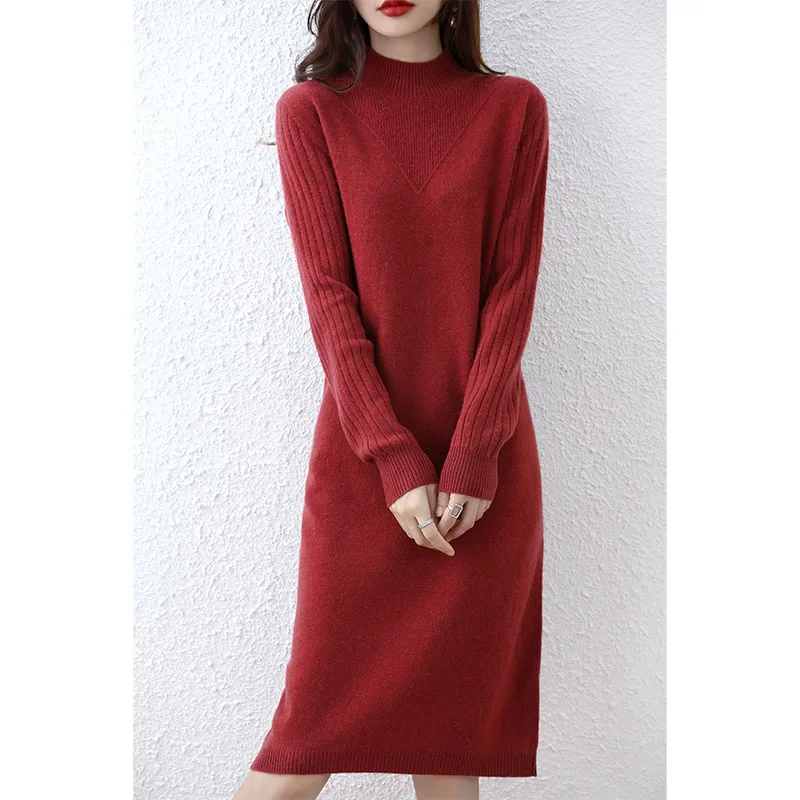 100% Wool Thicker Knitwears Women Dress Winter 2022 New Fashion O-Neck Pullovers 6Colors Ladies Dresses
100% Wool Thicker Knitwears Women Dress Winter 2022 New Fashion O-Neck Pullovers 6Colors Ladies Dresses