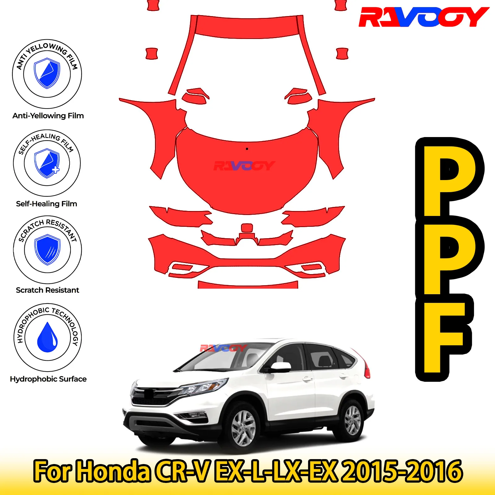 Для Honda CR-V EX-L-LX-EX 2015-2016 глянцевый матовый черный предварительно вырезанный передний комплект PPF, защитная пленка для краски
Для Honda CR-V EX-L-LX-EX 2015-2016 глянцевый матовый черный предварительно вырезанный передний комплект PPF, защитная пленка для краски