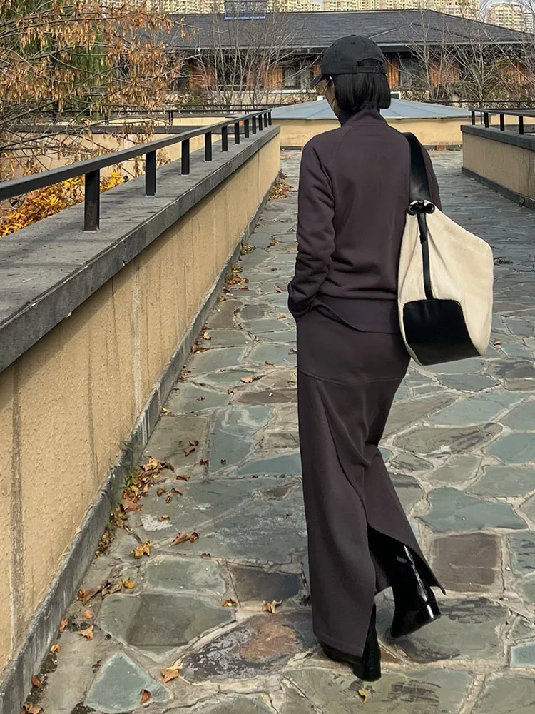 Women's Zipper Slim Fit Stand Collar Sweater And Skirt Set Casual Style Two Piece Suit for Autumn Spring Season
Women's Zipper Slim Fit Stand Collar Sweater And Skirt Set Casual Style Two Piece Suit for Autumn Spring Season