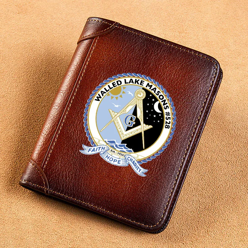 Vintage High Quality Genuine Leather Wallet Walled Lake Masons Faith Hope Charity Printing Standard Short Purse BK3526
Vintage High Quality Genuine Leather Wallet Walled Lake Masons Faith Hope Charity Printing Standard Short Purse BK3526
