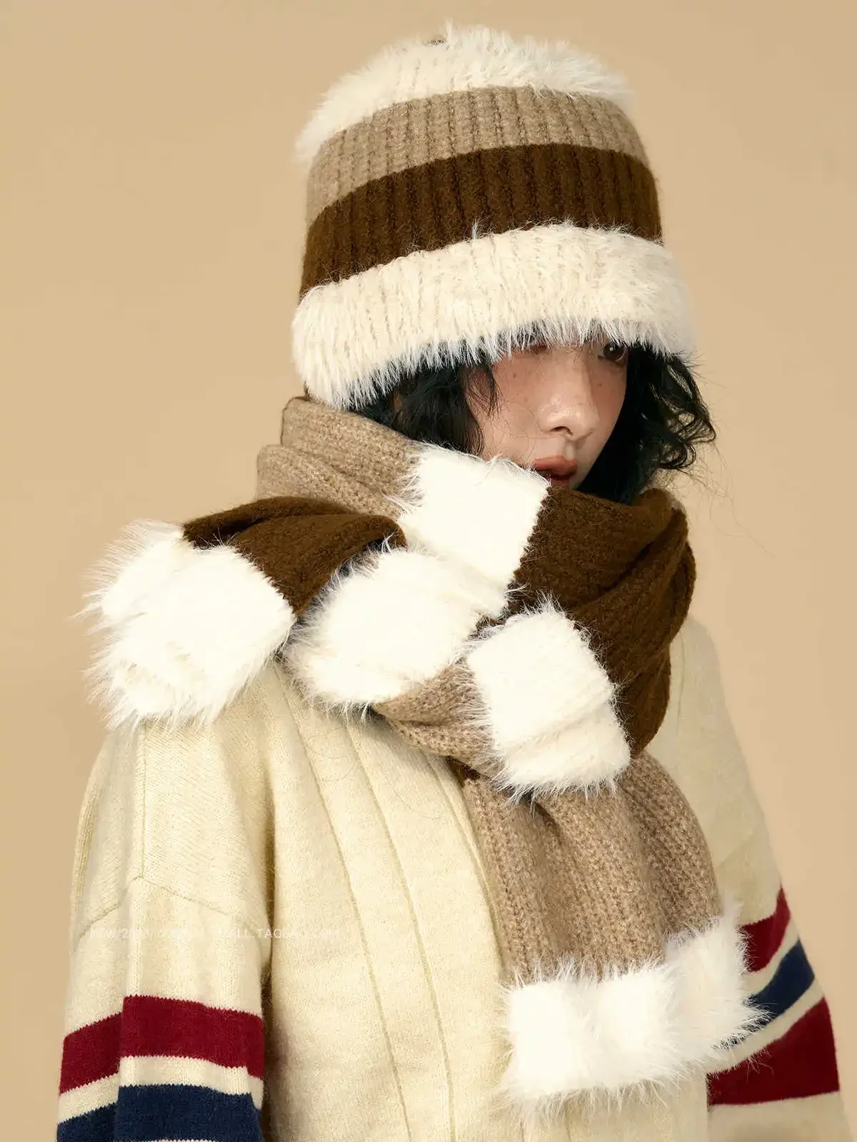 2024 Fluffy Scarf Women, Winter Warm Coffee Color Scarf Hat Set, Color Blocking Shawl, Christmas Gift
2024 Fluffy Scarf Women, Winter Warm Coffee Color Scarf Hat Set, Color Blocking Shawl, Christmas Gift