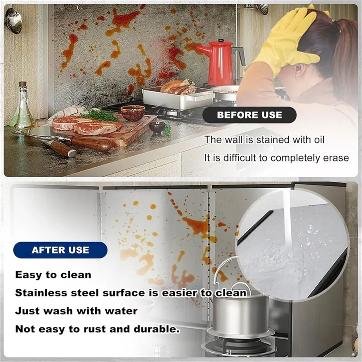 Splatter Guard Foldable Stainless Steel Oil Splash Board Nonstick Oil Splatter Guard Heat Insulation Board for Stove Top
Splatter Guard Foldable Stainless Steel Oil Splash Board Nonstick Oil Splatter Guard Heat Insulation Board for Stove Top