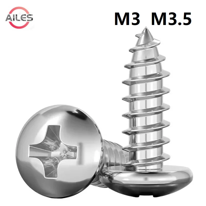 M3 M3.5 Cross Recessed Pan Head Self Tapping Screws 304 Stainless Steel Round Phillips Head Tapping Screws
M3 M3.5 Cross Recessed Pan Head Self Tapping Screws 304 Stainless Steel Round Phillips Head Tapping Screws