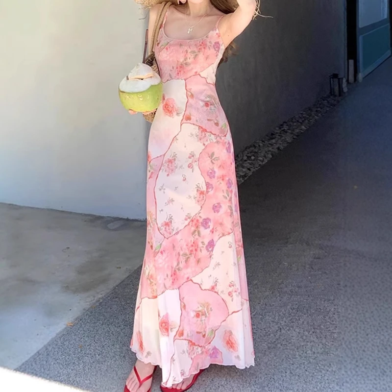 2026 Summer Fashion Korean Niche Design Sense Sexy Spicy Girl Style Splicing Print Elastic Mesh Suspender Long Skirt for Women
2026 Summer Fashion Korean Niche Design Sense Sexy Spicy Girl Style Splicing Print Elastic Mesh Suspender Long Skirt for Women